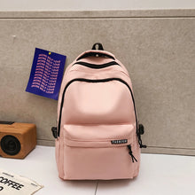 Cargar imagen en el visor de la galería, Mochila de Gran Capacidad de Color Sólido para Estudiantes de Secundaria – Mochila de Viaje Negra y Simple para Estudiantes de Secundaria y Preparatoria

