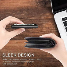 Cargar imagen en el visor de la galería, Tarjetero Ultrafino – Billetera Minimalista de Fibra de Carbono para Hombre, con Bloqueo RFID y Diseño Slim de Bolsillo Frontal
