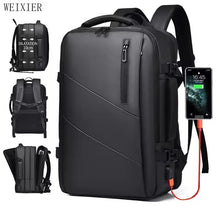 Cargar imagen en el visor de la galería, Mochila Weixier de 16 Pulgadas de Gran Capacidad – Mochila de Alta Gama para Portátil, Bolsa Empresarial de Lujo, Mochila Expandible con Puerto USB

