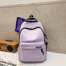 Cargar imagen en el visor de la galería, Mochila de Gran Capacidad de Color Sólido para Estudiantes de Secundaria – Mochila de Viaje Negra y Simple para Estudiantes de Secundaria y Preparatoria
