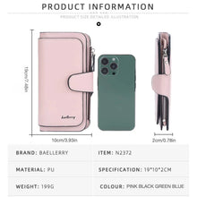 Cargar imagen en el visor de la galería, Cartera Larga de Piel para Mujer de Gran Capacidad – Billetera con Cremallera y Hebilla, Múltiples Ranuras para Tarjetas, Triple Pliegue, Monedero y Bolsa Tipo Clutch
