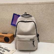 Cargar imagen en el visor de la galería, Mochila de Gran Capacidad de Color Sólido para Estudiantes de Secundaria – Mochila de Viaje Negra y Simple para Estudiantes de Secundaria y Preparatoria
