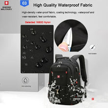 Cargar imagen en el visor de la galería, Mochila SWISS MILITARY de Gran Capacidad – Mochila Multifuncional de Viaje, Impermeable, con Puerto USB y Compatible con Portátiles de hasta 23 pulgadas

